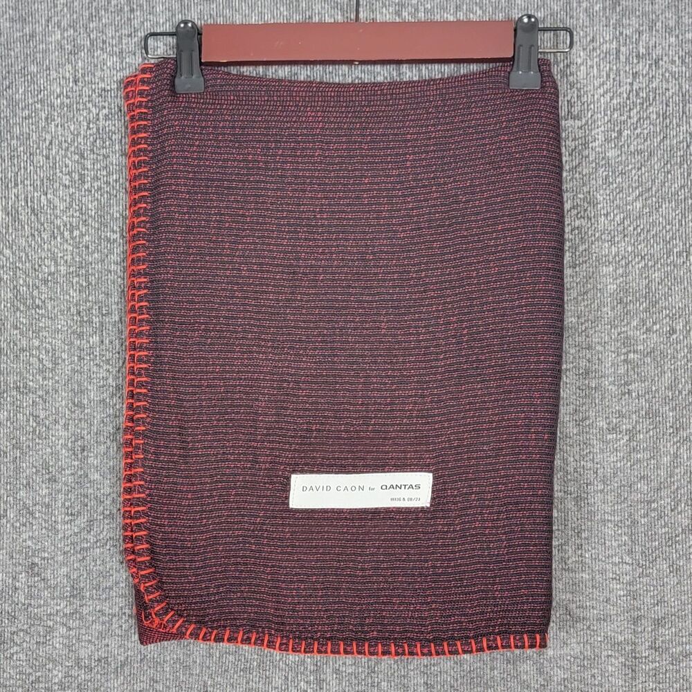 David Caon For Qantas Airways Airline Inflight Cabin Blanket Red Collectible